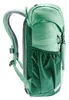 Side view of a green backpack against a white background. Voir les images du produit