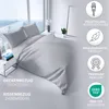 Bettwäsche Baumwolle Satin Damast 200x220 cm Grau Set Produktbild-Vorschau 3