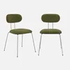 Two green upholstered chairs with chrome legs against a light gray background. Anteprima dell’immagine prodotto
