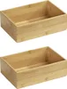 WENKO 2er Set Aufbewahrungs Box Holz Kiste Ordnung Bambus Produktbild-Vorschau 1