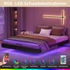 CDGlobal letto imbottito con LED, letto a molle idrauliche Anteprima dell’immagine prodotto 5