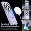 A collage of images showcasing a phone case with magnetic charging and wallet features. Anteprima dell’immagine prodotto