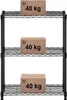 Kovový stojan 3 police | čierny – 120 kg Náhľad obrázku produktu 5