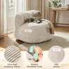(Beige) Fauteuil de détente en flanelle moelleuse, style Voir les images du produit 5