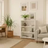 A well-lit living room scene featuring a bookshelf and dining table. Produktbild-Vorschau