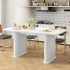Esstisch Weiß 160x80x75cm mit abgerundeten Ecken, Moderner Produktbild-Vorschau 2