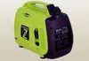 A green and purple portable generator is shown against a light gray background. Produktbild-Vorschau