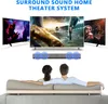 A surround sound home theater system with three TVs, a soundbar, and two people sitting on a couch watching TV. Produktbild-Vorschau