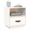 The Living Store Nachttisch Weiß 40x34x45 cm Massivholz Produktbild-Vorschau 4