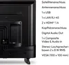 The back of a television with a list of its technical specifications. Produktbild-Vorschau