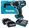 A Makita cordless drill kit with accessories, including batteries and a charger, displayed on a white background. Produktbild-Vorschau