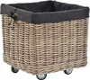 Großer Rollkorb mit Griffen aus grauem Natur-Rattan, Produktbild-Vorschau 1