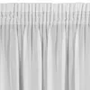 A close-up view of white sheer curtains hanging from a rod. Produktbild-Vorschau