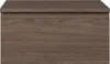 A close-up, front-facing view of a wooden nightstand with a drawer. Produktbild-Vorschau