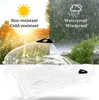 A split image showing a sunny field on the left and a rainy forest on the right, with a transparent tarp in the foreground. Náhled obrázku produktu