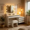 Relaxdays Schminktisch, Mit LED Spiegel & Hocker, Produktbild-Vorschau 5
