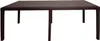 A brown rattan-look garden table with four legs, isolated on a white background. Produktbild-Vorschau