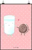 Mr. & Mrs. Panda Bild Milch Keks DIN A2 - Rot Pastell - Produktbild-Vorschau 1