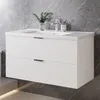 100cm Badmöbel Set Keramik Waschtisch mit Unterschrank Weiß Produktbild-Vorschau 1