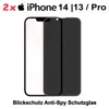 2x 3D Anti Spy iPhone 14 | 13 Pro Privacy Blickschutz Produktbild-Vorschau 1