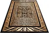 A rug with animal print patterns, including tiger and leopard prints, is shown from a diagonal angle on a white background. Produktbild-Vorschau