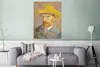 MuchoWow® Poster Selbstbildnis mit Strohhut - Vincent van Produktbild-Vorschau 5