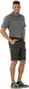 A man wearing a gray polo shirt and black shorts. Produktbild-Vorschau