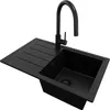 PRIMAGRAN Granitspüle Alles Schwarz 70x44cm, Spülbecken 1 Produktbild-Vorschau 1