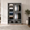 Schwebetürenschrank Kleiderschrank Schrank 120cm Grau/Grau Produktbild-Vorschau 3