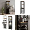 A collage of images showcasing a wine rack with bottles and glasses, in different settings and angles. Podgląd zdjęcia produktu