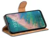 A smartphone in a brown flip case, displayed on a white background. Náhľad obrázku produktu