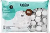 A bag of Bolsius Professional tea lights with a close-up image of a lit tea light in a glass holder. Podgląd zdjęcia produktu