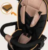Close-up of a child's tricycle seat and safety harness, with an inset showing the layered material of the seat. Anteprima dell’immagine prodotto