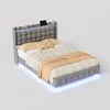 Letto imbottito a LED ProximaX 160x200 cm, velluto grigio Anteprima dell’immagine prodotto 8