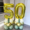 Ballons - Zum 50 Geburtstag - Goldfarbene Folienzahlen - Produktbild-Vorschau 3