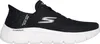 A side view of a black Skechers slip-on shoe with a white sole. Náhľad obrázku produktu