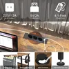 Close-up of a desk with power outlets and USB ports, with smaller inset images of desk accessories. Anteprima dell’immagine prodotto