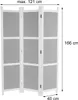 A three-panel room divider with dimensions indicated. Produktbild-Vorschau