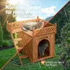 CADOCA® Maison pour chats en bois de pin 65x55x54cm 2 Voir les images du produit 4