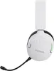A white gaming headset with a microphone is shown against a white background. Produktbild-Vorschau