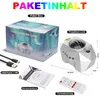 The image shows the contents of a product package, including the product itself, its box, accessories, and manual. Produktbild-Vorschau