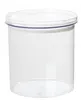 A clear, studio shot of a transparent plastic storage container with a lid, isolated on a white background. Produktbild-Vorschau