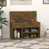 vidaXL Schuhbank Räuchereiche 80x30x45 cm Holzwerkstoff Produktbild-Vorschau 2