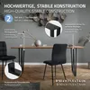 A dining table with two black chairs, showcasing the table legs and construction details. Náhled obrázku produktu