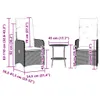 Outdoor-Lehnstühle 2 Stk. mit Tisch Grau Poly Rattan Produktbild-Vorschau 10