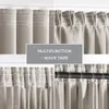 A collage of four images showing different ways to hang curtains with wave tape. Produktbild-Vorschau