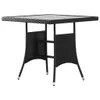 A black poly rattan garden dining set with a glass top. Produktbild-Vorschau