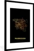 MuchoWow® Gerahmtes Poster Hannover - Gold - Karte - Produktbild-Vorschau 1