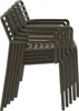 A stack of brown plastic chairs. Produktbild-Vorschau