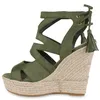 VAN HILL Damen Sandaletten Bast Keilabsatz Espadrilles Produktbild-Vorschau 2